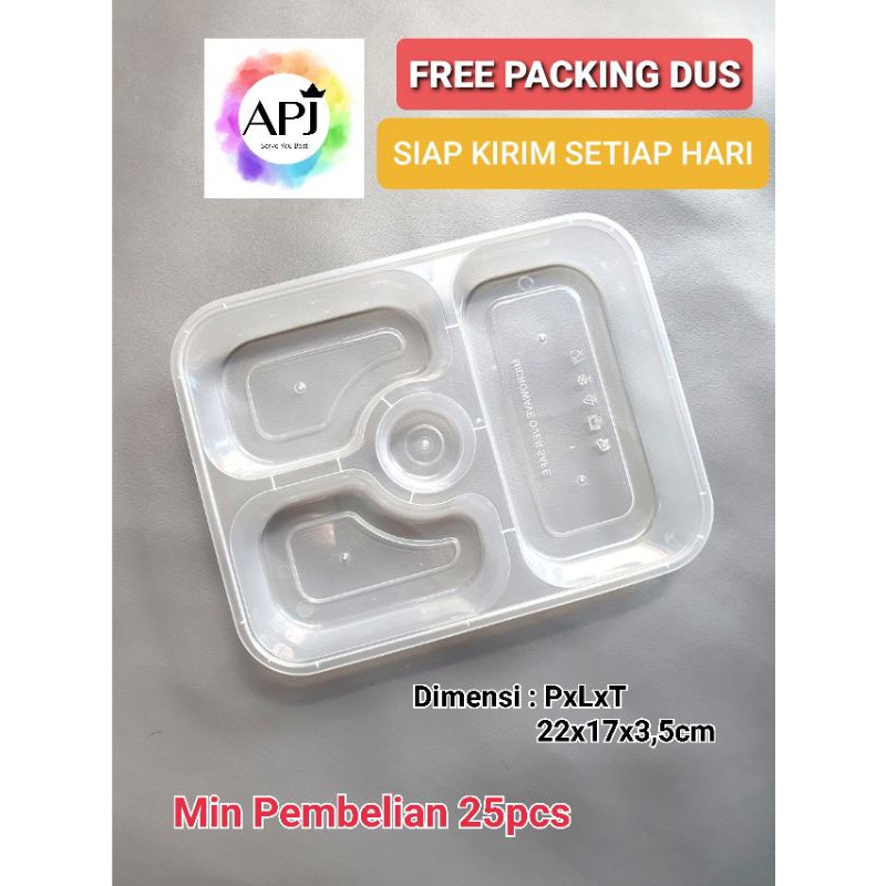 Jual OTH 1 Thinwall Sekat 4 / Tempat Makan Plastik Sekat 4 / food ...