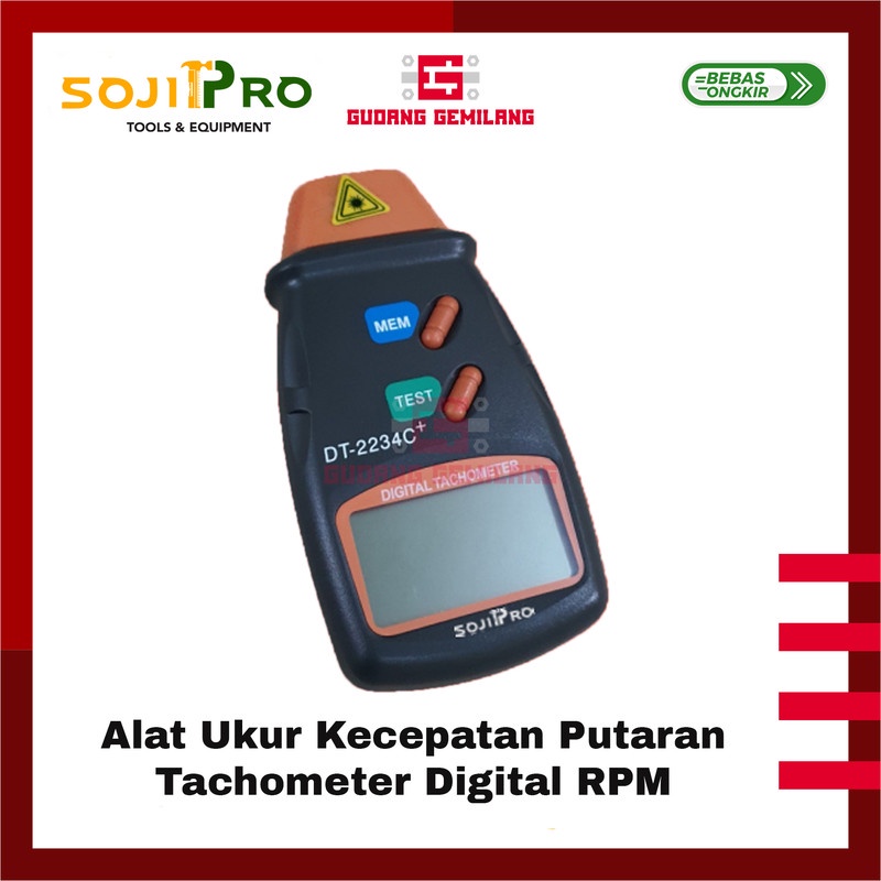 Jual Alat Pengukur Kecepatan Putaran LCD Digital RPM Tachometer Sojipro ...