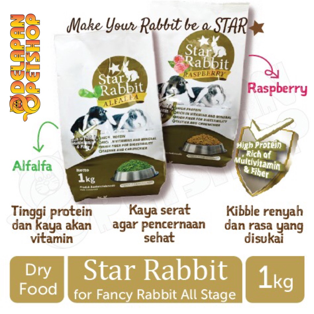 Jual Star Rabbit 1 Kg All Stage / Premium Rabbit Food / Pakan Pelet ...