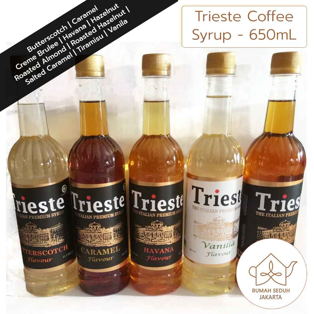 Jual Trieste Italian Syrup 650 Ml Coffee Syrup Caramel Vanila Rum