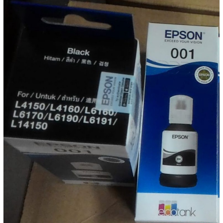 Jual Tinta EPSON 001 ORIGINAL Warna Black Shopee Indonesia