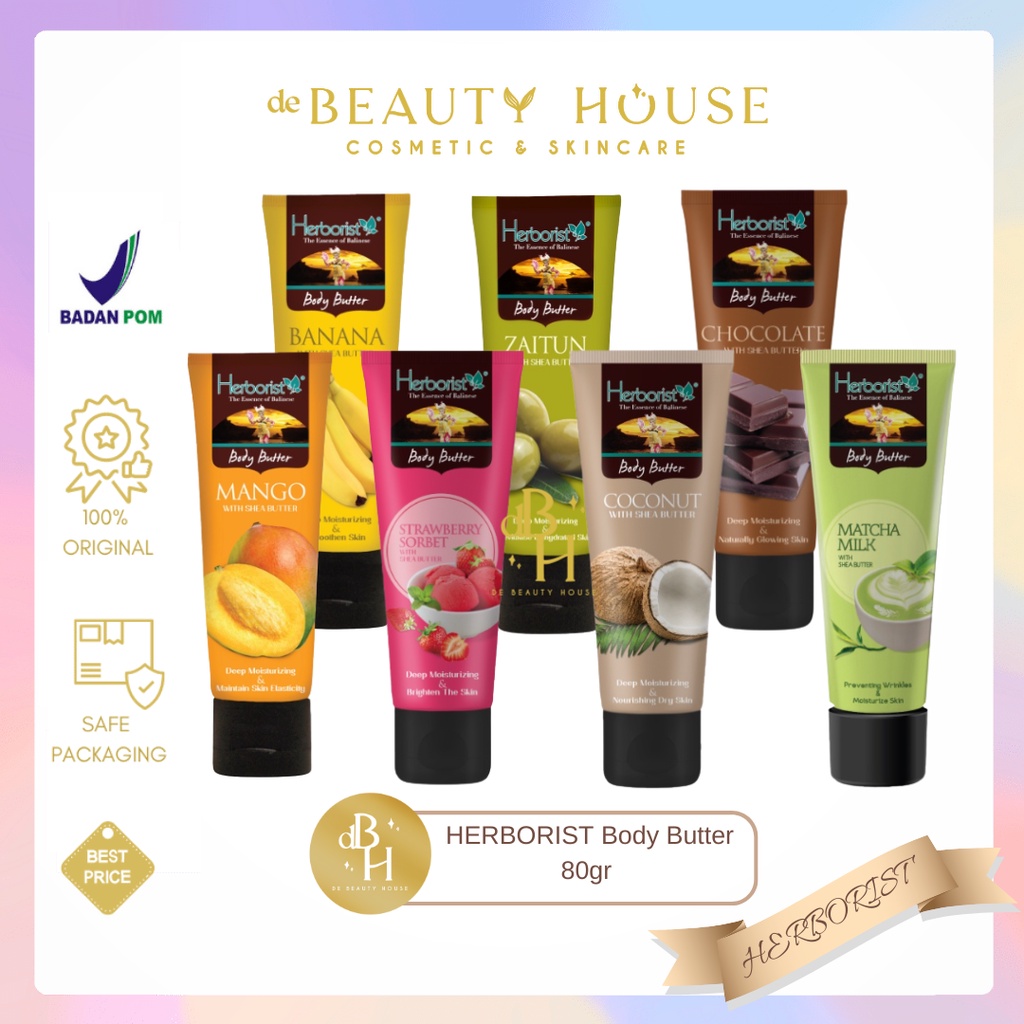 Jual HERBORIST Body Butter 80gr Tube Herborist Body Butter with Shea