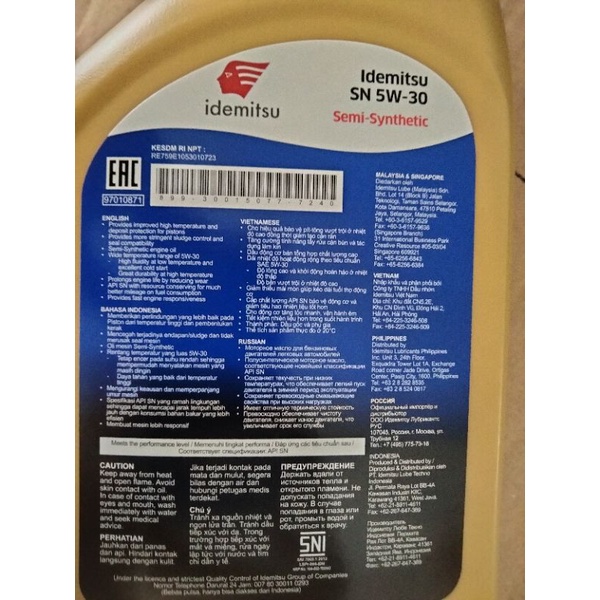 Jual Idemitsu 5W-30 Syntetik 1L | Shopee Indonesia