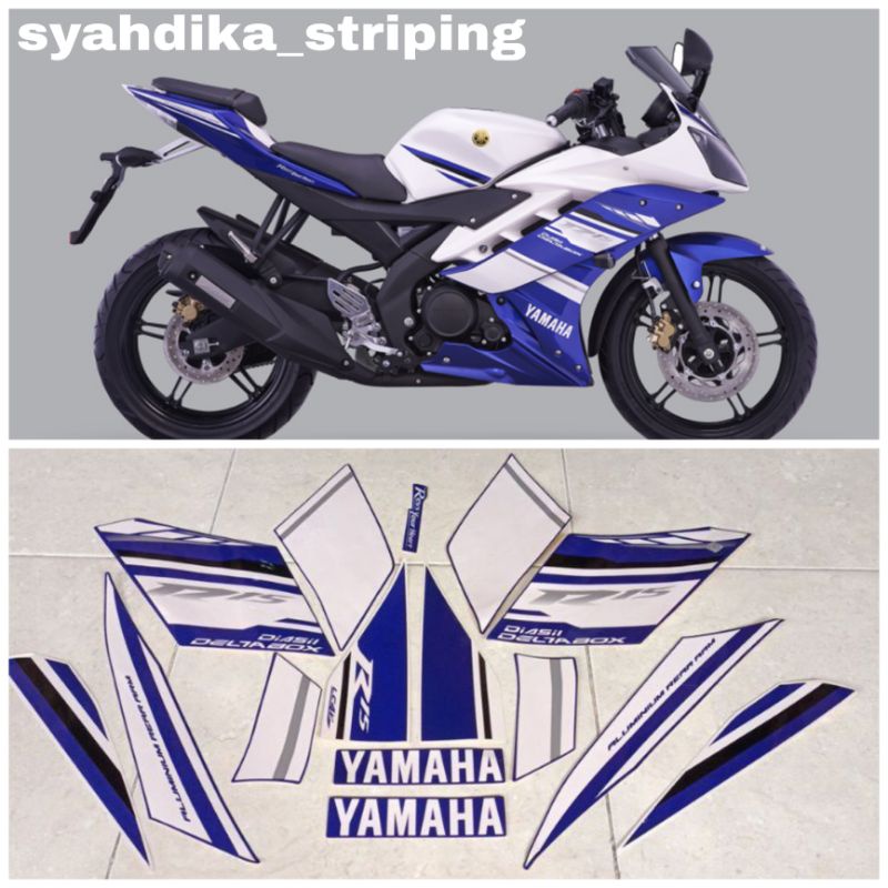 Jual STIKER STRIPING LIS BODY YAMAHA R15 R 15 2014 BIRU PUTIH | Shopee ...