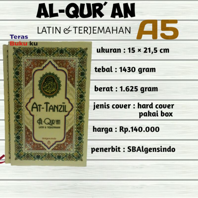 Jual AT-TANZIL AL-QURAN LATIN & TERJEMAHAN Tulisan Latin Per Ayat A5 ...