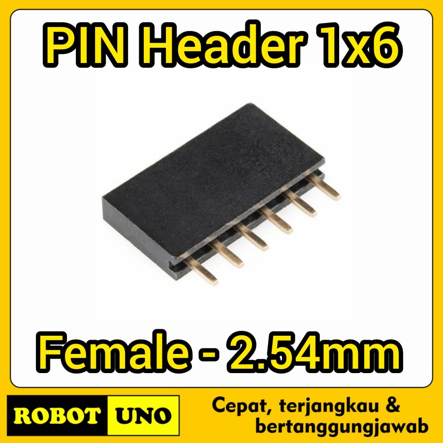 Jual PIN Header Female 6P 10mm Long Stackable For Arduino Uno Mega ...