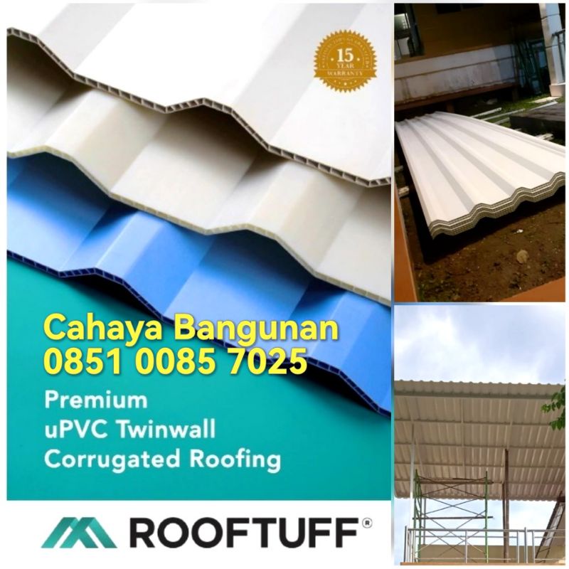 Jual Atap Upvc U Pvc Genteng Kanopi Rooftuff Alderon Rooftop Putih Biru