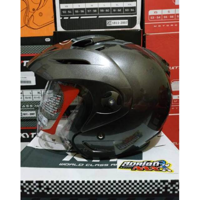 Jual Helm Kyt Romeo Solid Gunmetal Helm Half Face Kyt Romeo Polos Abu