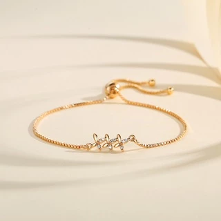 Lanme Jewelry Gelang Titanium Anti Karat Gold Aksesoris Fashion Gelang Serut Rantai Wanita Emas Y647