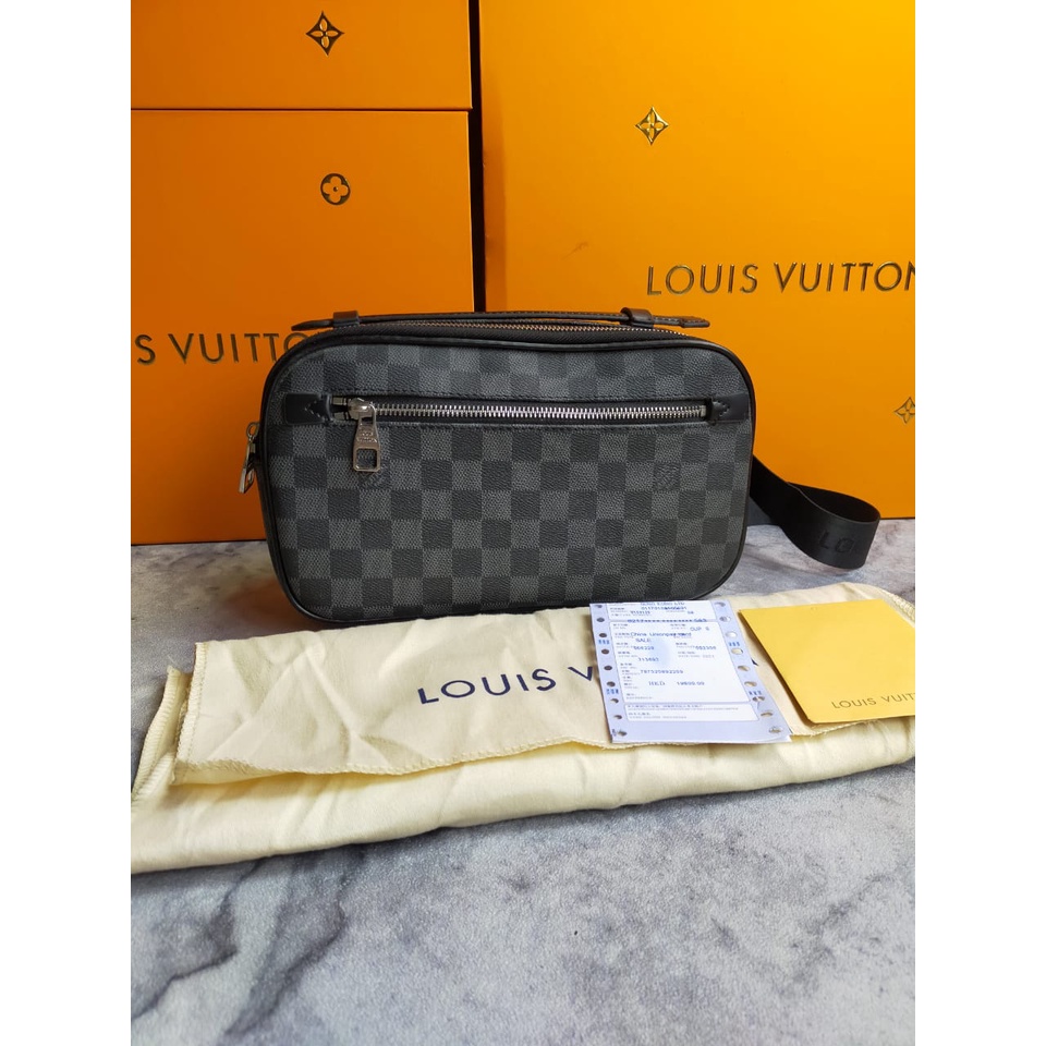 Jual CLUTCH LV MONOGRAM HITAM / HANDBAG LV MIRROR / TAS TANGAN PRIA IMPORT  / HANDBAG LV PRIA