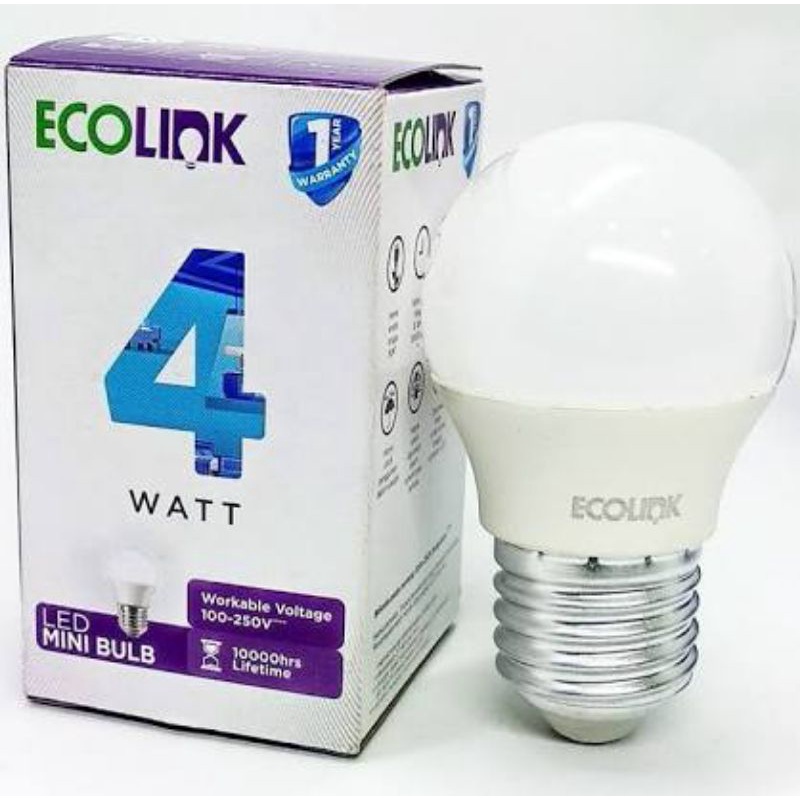 Jual Lampu LED Mini Ecolink Bohlam Bulp 4w ( 4watt ) | Shopee Indonesia