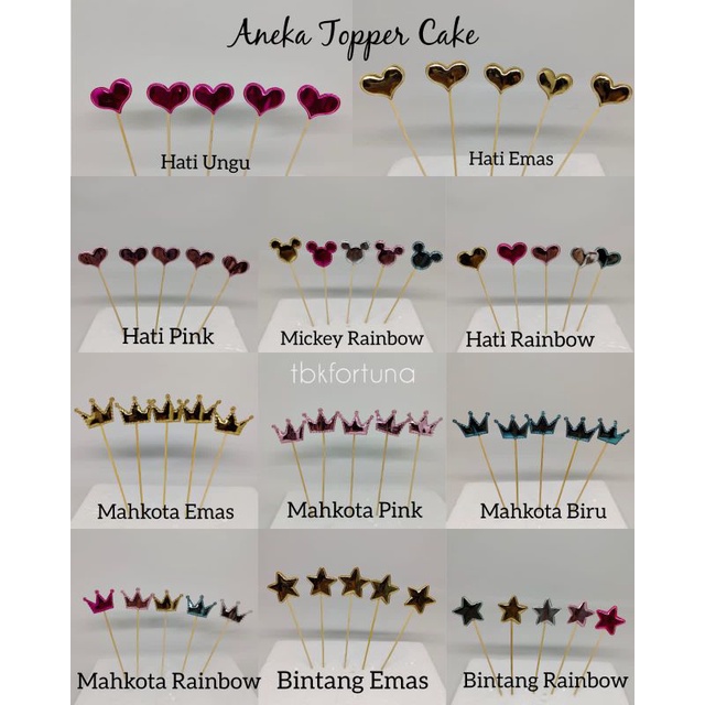 Jual Topper Tusuk Aneka Bentuk Set 5 (1pak) | Shopee Indonesia