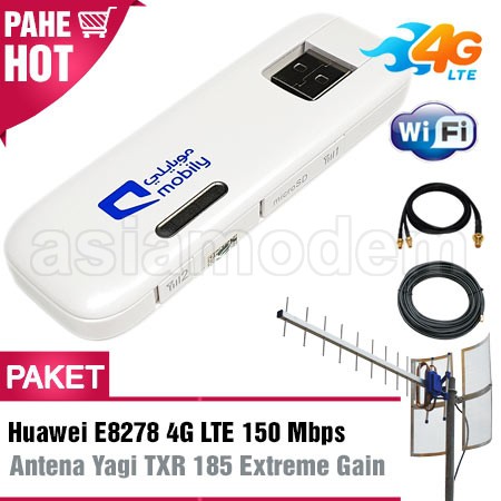 Jual Paket Modem Huawei E8278 Wifi 4G 150Mbps + Antena Yagi TXR185 ...