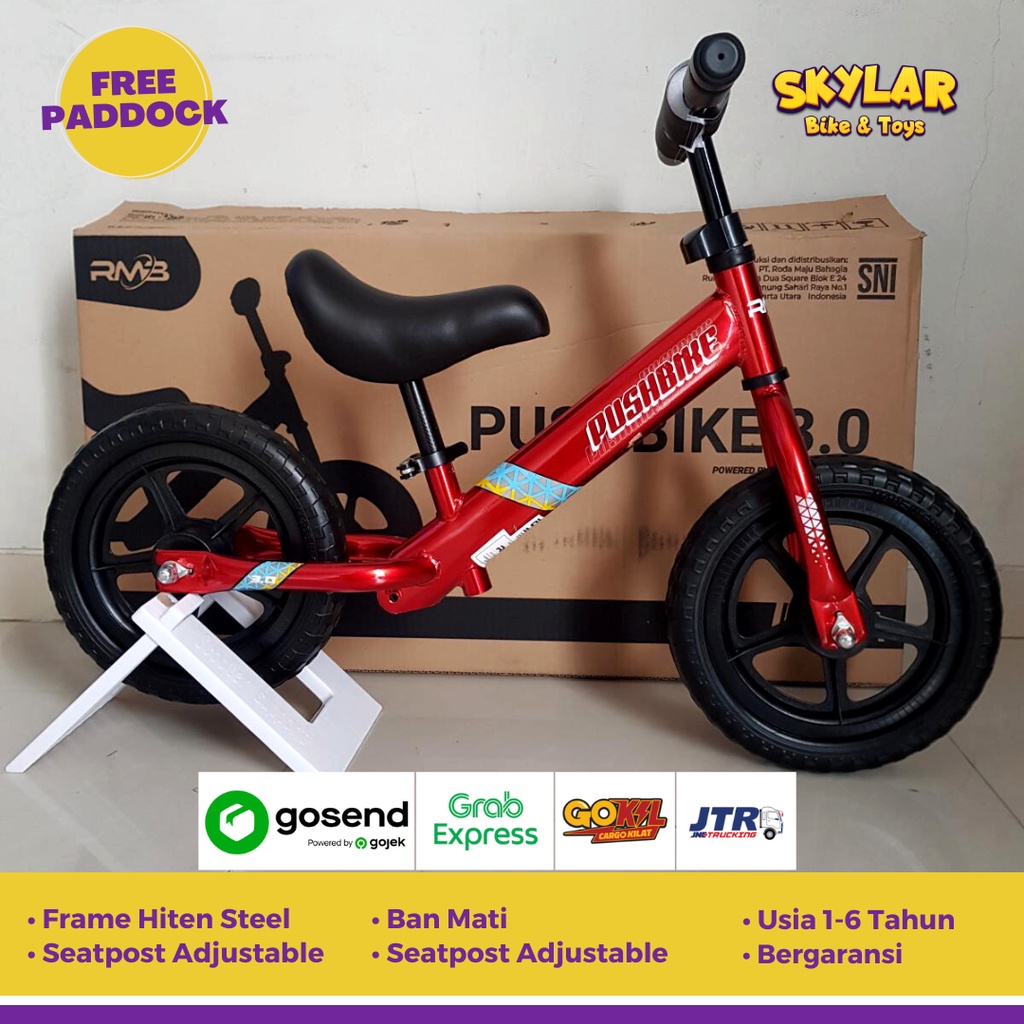 Jual Balance Bike / Push Bike Element RMB Eva 3.0 Red Glossy | Shopee ...