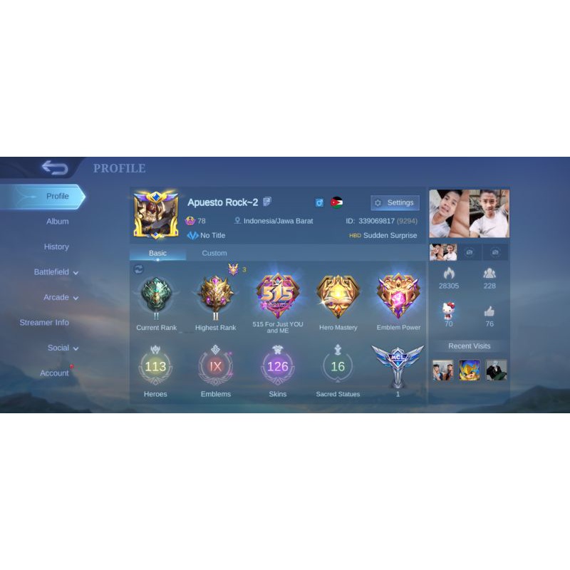 Jual Akun MLBB Shopee Indonesia