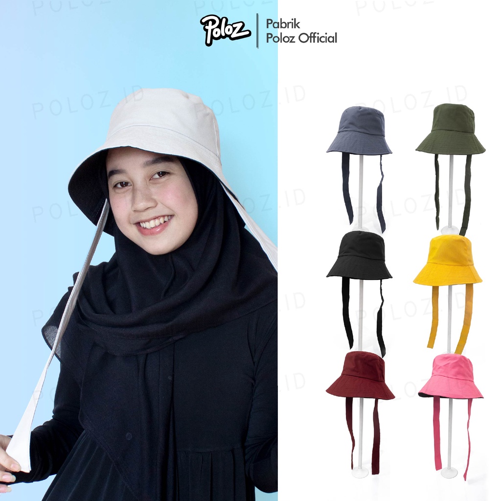 Jual Topi Bucket Wide Selebgram Aksen Tali Topi Bucket Muslimah Cewe