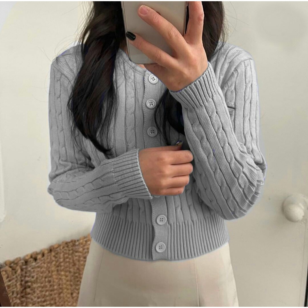 Jual Cardi Rrisevv - Crop Top Cardi - Cardigan Rajut Wanita Terbaru ...
