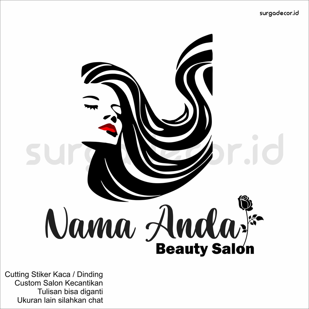 Jual WALL STICKER CUTTING STIKER KACA DINDING SALON KECANTIKAN CUSTOM