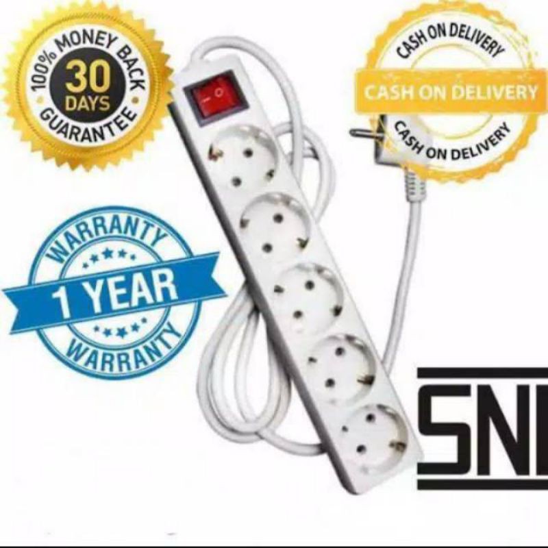 Jual Colokan Listrik Stop Kontak 5 Lobang 5 Meter Dengan Saklar On Off ...