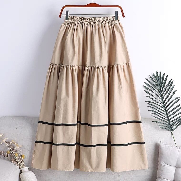 Jual ROK WANITA ALIGATA SKIRT BAHAN LINEN ROK POLOS PANJANG / ROK ...