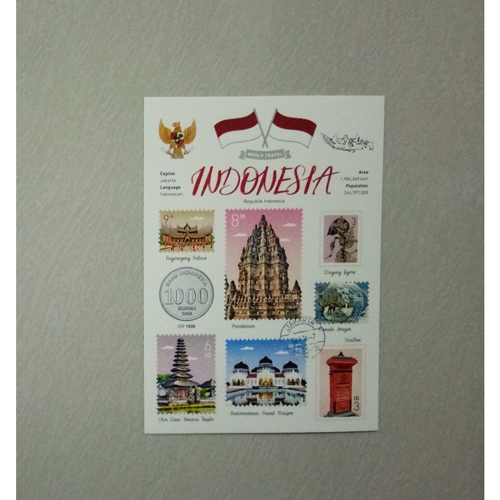 Jual WT World Travel Indonesia Postcard Series Kartu Pos Kartupos ...