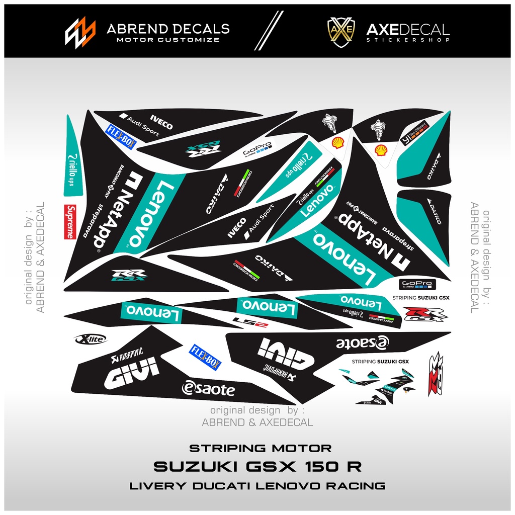 Jual Striping GSX 150 R Livery Ducati Lenovo Racing / Stiker Motor ...