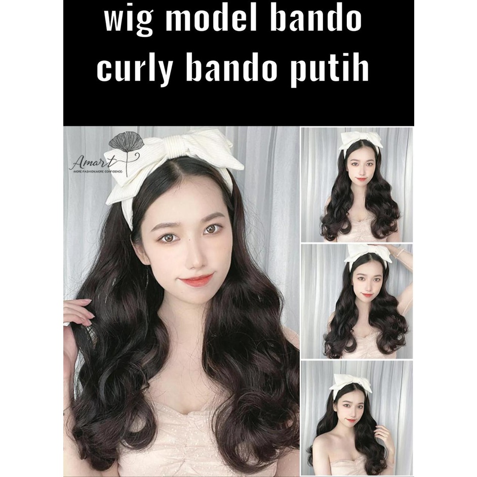 Jual wig model bando curly bando putih kode34 | Shopee Indonesia