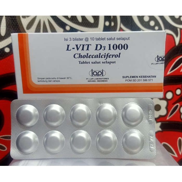 Jual LVIT D3 1000 IU (STRIP 10 TABLET) VITAMIN D3 1000 IU Shopee