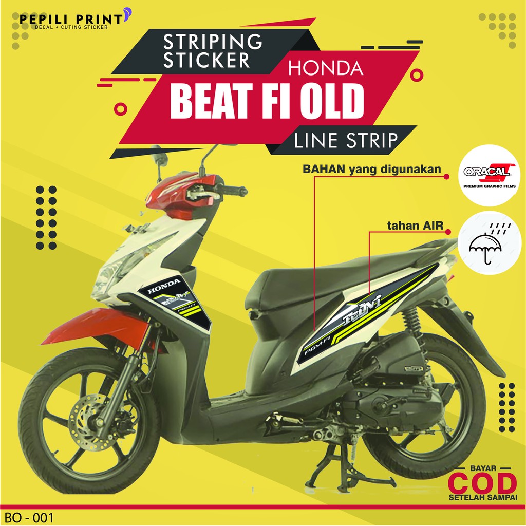 Jual Stiker Striping Decal Variasi Body Motor Honda Beat Fi