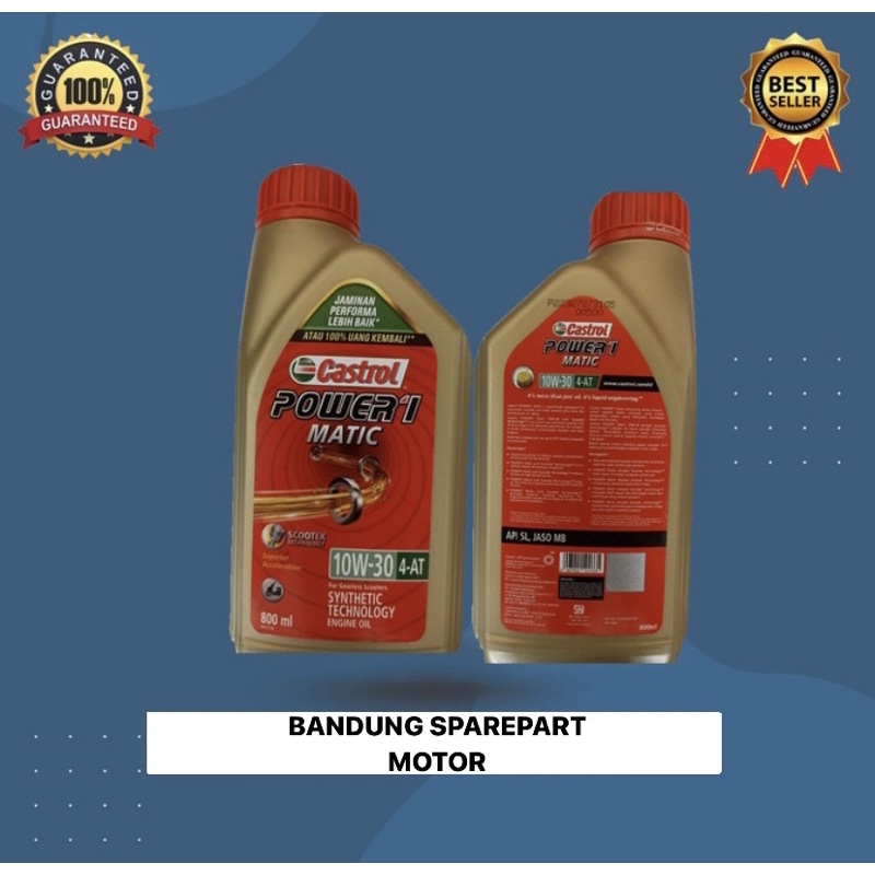 Jual Oli Castrol Power 1 Matic 800ml / Pelumas Mesin 10W-30 4-AT (SNI ...