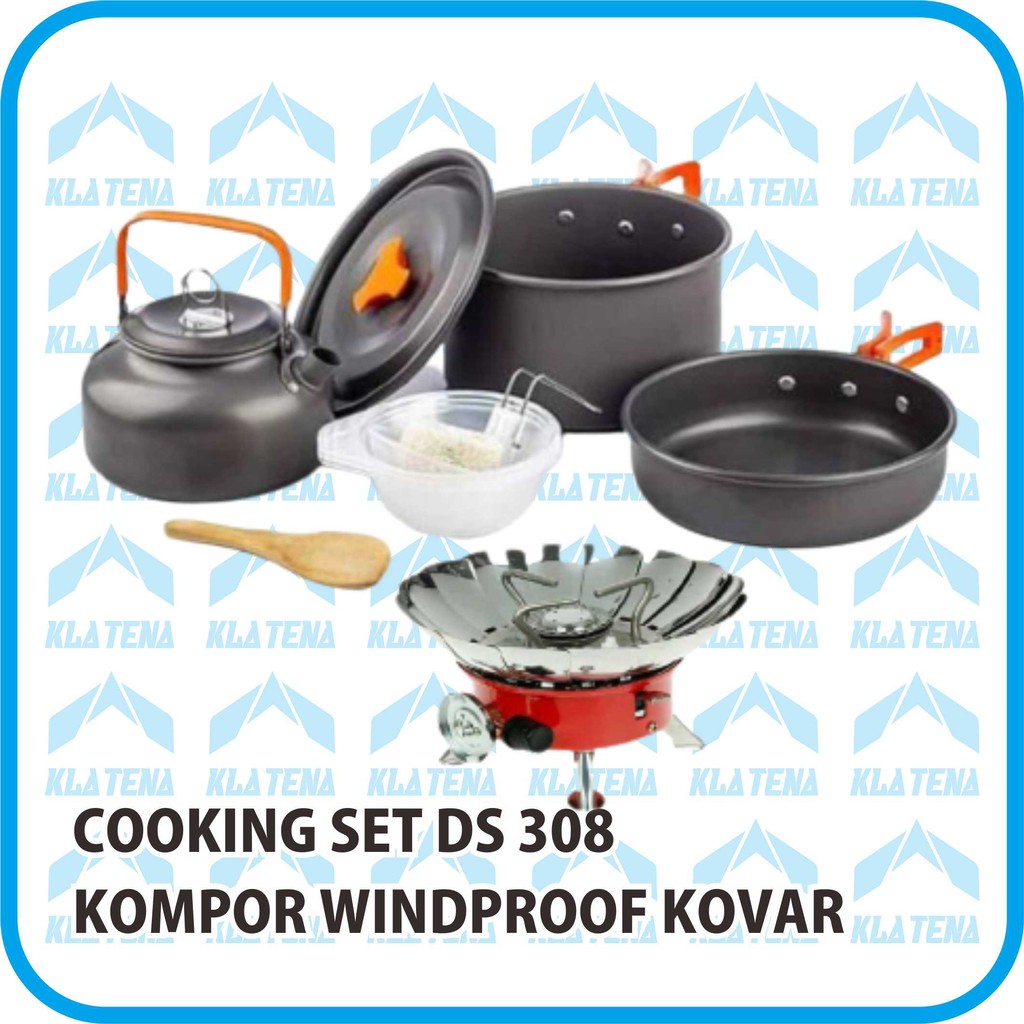 Jual Ds Cooking Set Outdoor Kompor Windproof Nesting Teko Portable