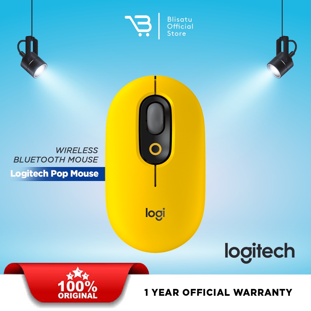 Jual Logitech POP Mouse Wireless Emoji Mouse - Yellow Blast | Shopee ...