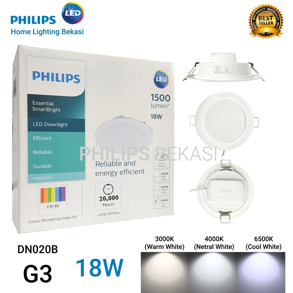 Jual Lampu Downlight Philips 18 Watt LED DN020B 7 inch | Shopee Indonesia