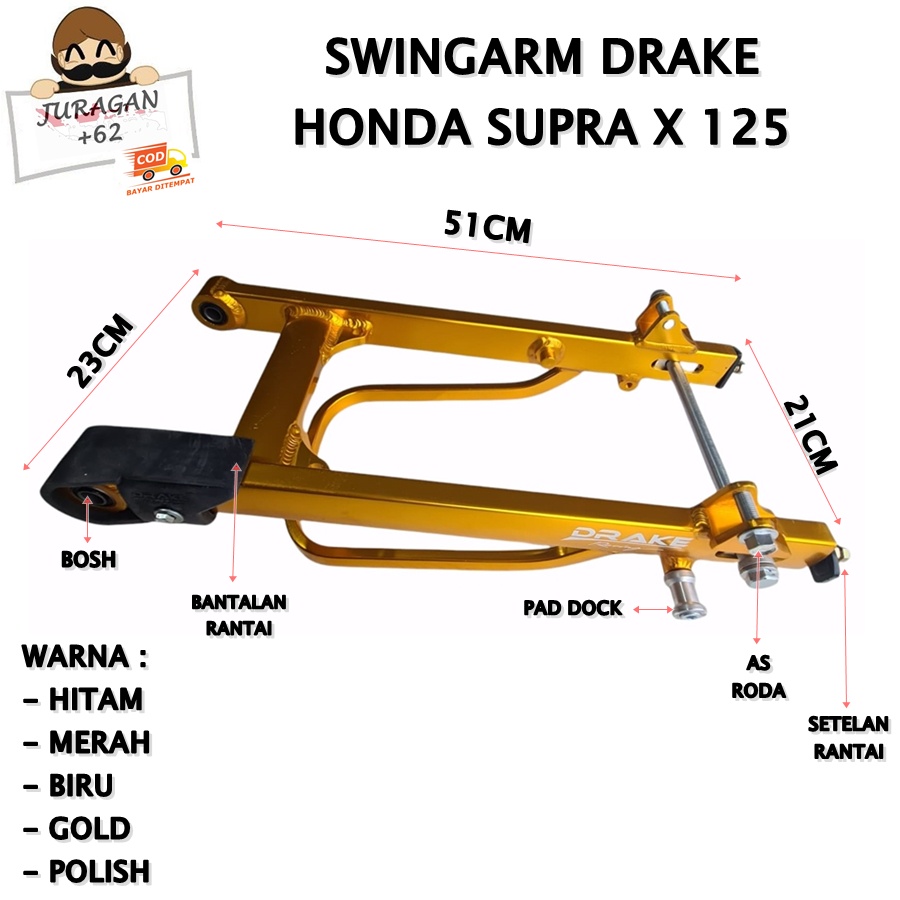 Jual SWINGARM SWING ARM HONDA SUPRA X 125 FI KHARISMA DOUBLE DISC DRAKE