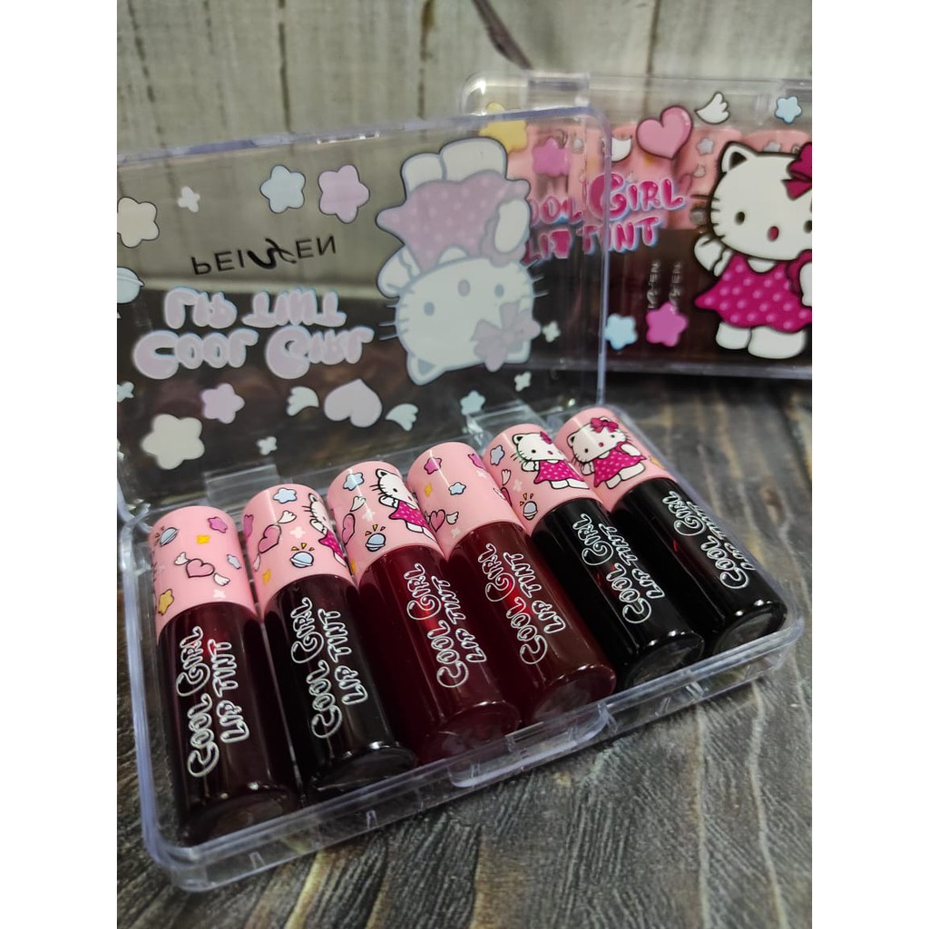 Jual NEW Mini Hello Kitty Lip Tint 6 pc/ BOX | Shopee Indonesia