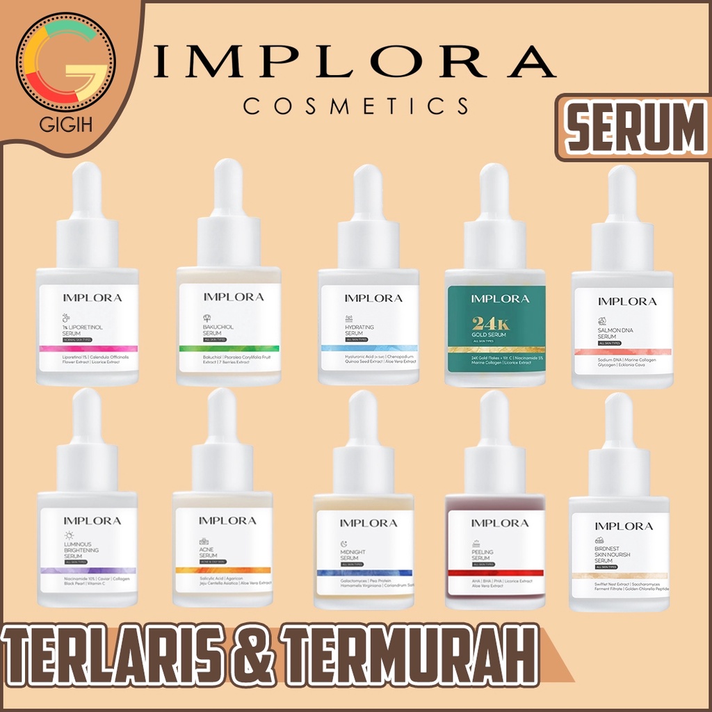 Jual Implora Serum Wajah 20ml (Acne / Luminous / Midnight / Peeling ...