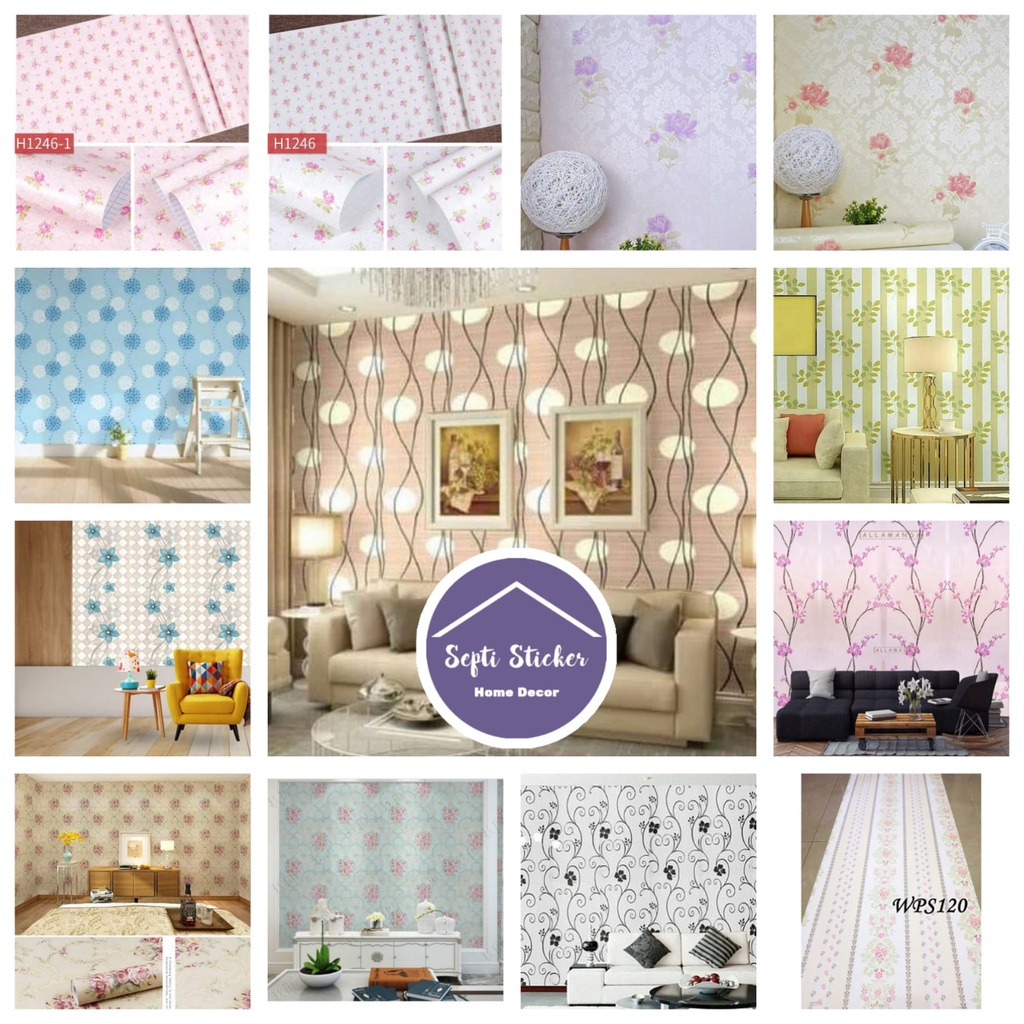 Jual Wallpaper dinding bunga 45 cm x 1 meter | Shopee Indonesia