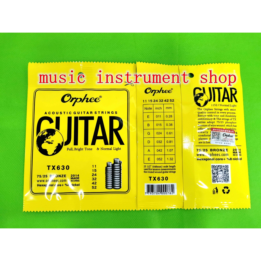 Jual senar Orphee TX630 akustik 011-052 acoustic guitar strings TX 630 ...