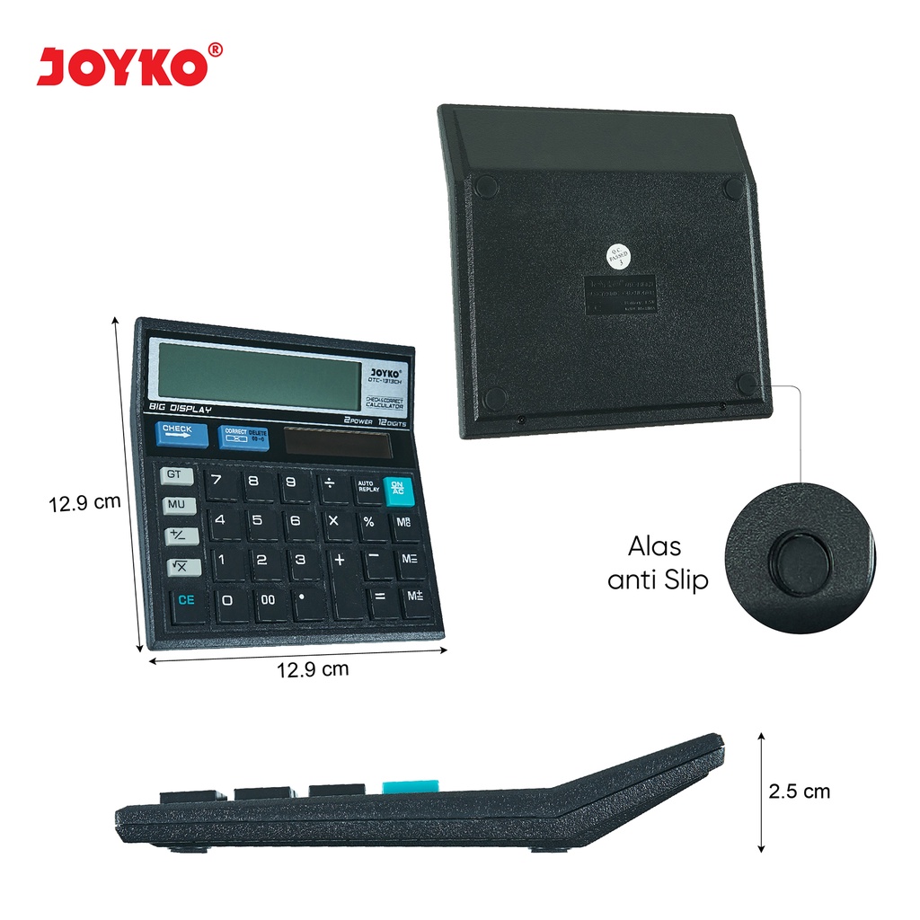 Calculator Kalkulator Joyko DTC-1313CH 12 Digits Check Correct (2)