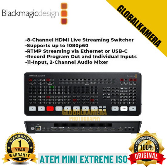 Jual Blackmagic Design ATEM Mini Extreme ISO - Mixer Live Streaming 8 ...