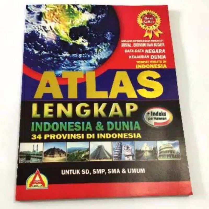 Jual Buku Atlas Lengkap Indonesia & Dunia SD,SMP,SMA,Umum Ukuran Besar ...