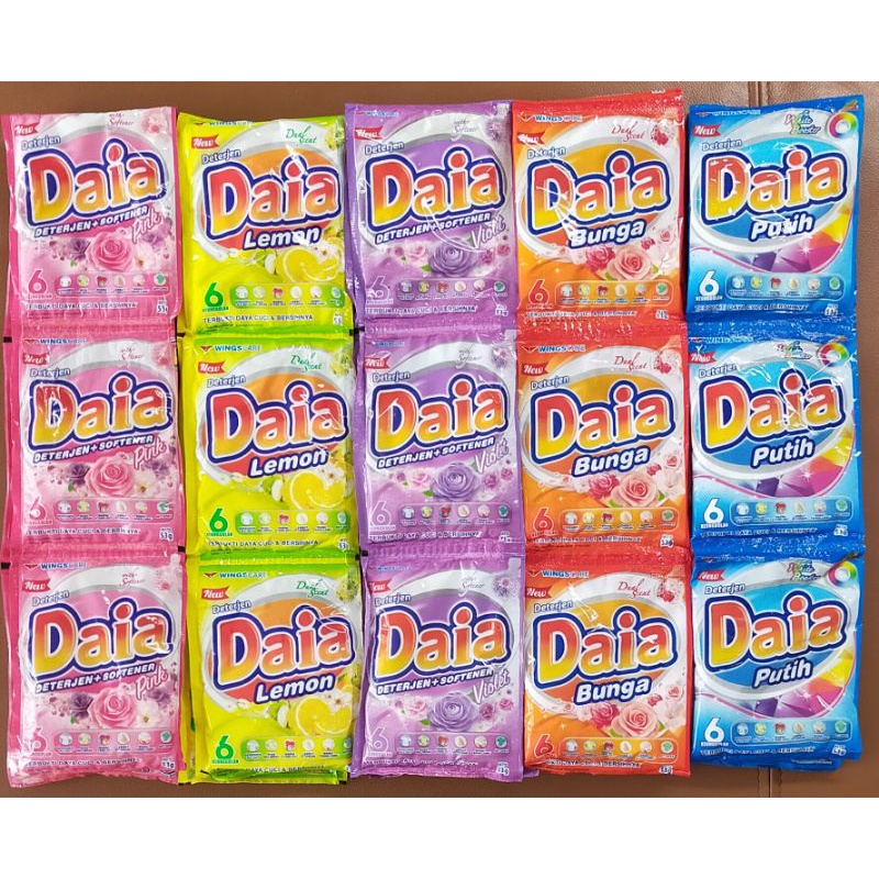 Jual DAIA DETERJEN RENCENG 47gram × 6pcs / BUBUK SACHET 1000 | Shopee ...