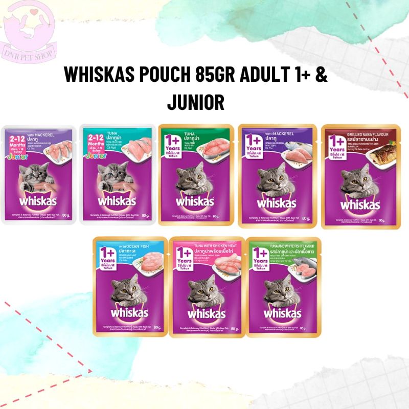 Jual WHISKAS POUCH JUNIOR ADULT TASTY MIX / MAKANAN BASAH SACHET WET