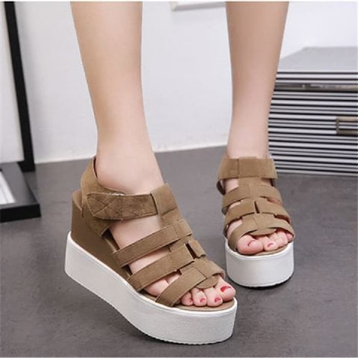 Sepatu hot sale wedges shopee