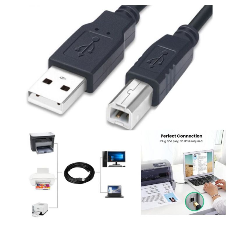 Jual Kabel Printer USB 1,5M - kabel printer hitam / printer 1.5 meter ...