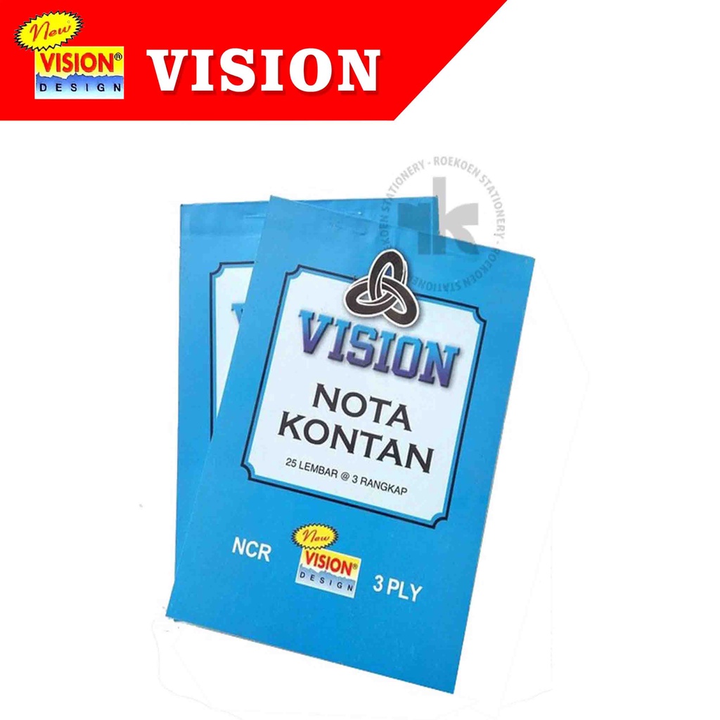 Jual Vision Nota Kecil - K3 NCR 3Ply 55gsm 108X155mm (25 set) | Shopee ...