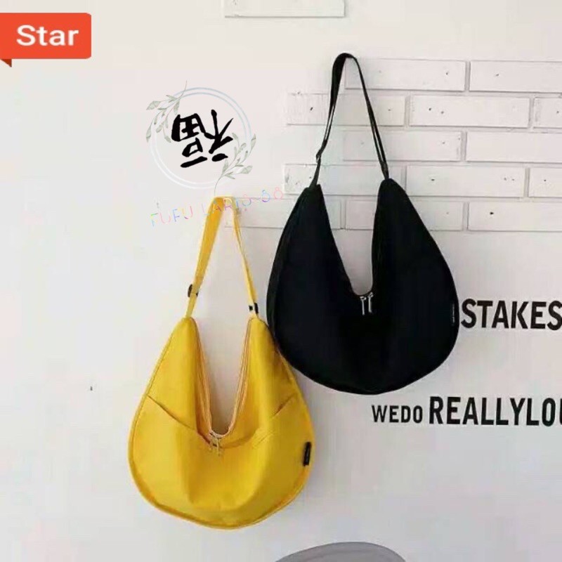 Jual Tas kain salempang tas wanita tas murah tas kuning tas hitam tas ...