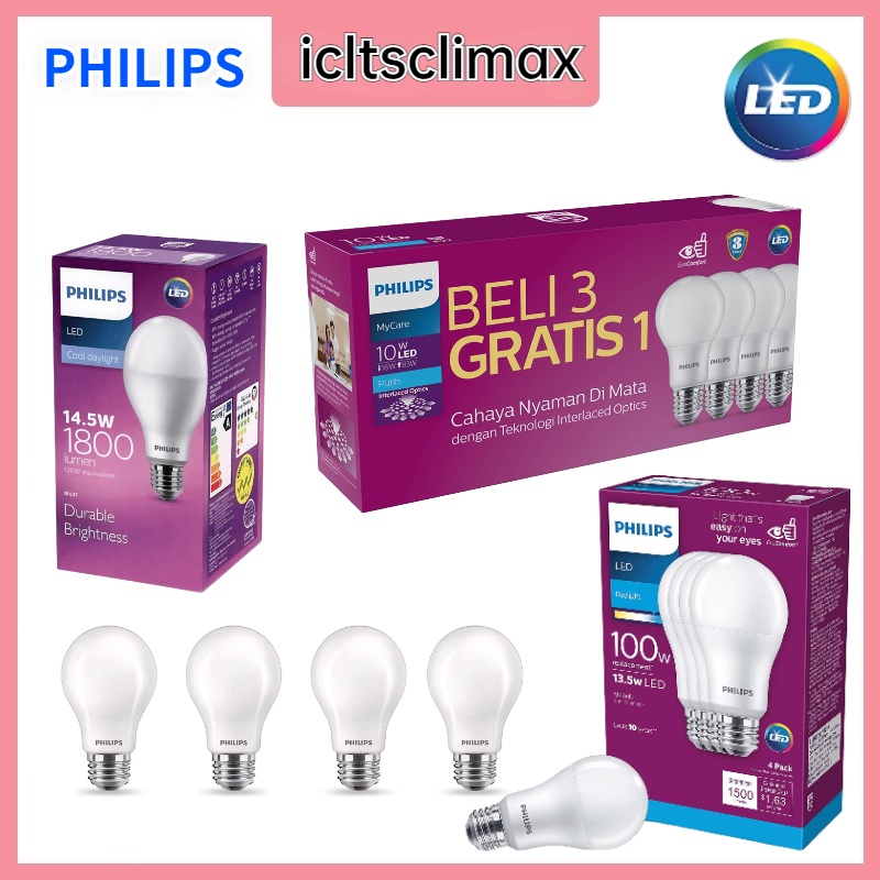 Jual Ori Lampu Philips W W W W W Philips Multipack Mycare Ledbulb Watt