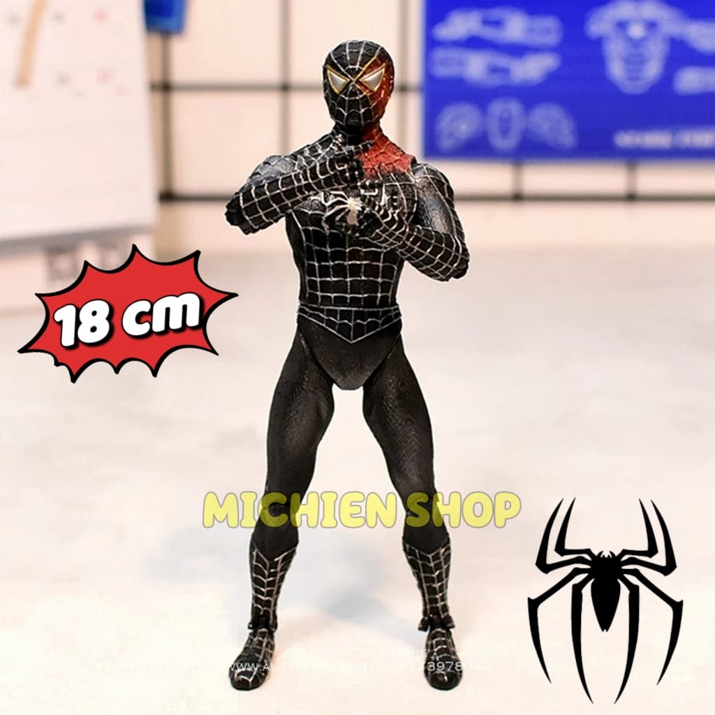 Jual Spider Man Marvel Avengers Hitam 18 Cm Action Figure Anime ...