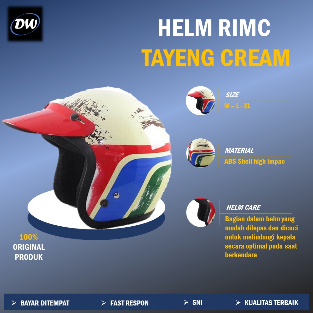 Jual Helm Jadul Retro Bogo Half Face Klasik Dewasa RIMC Tayeng Original